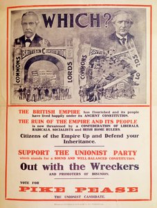 Cartaz do partido unionista para a eleição geral britânica de janeiro de 1910